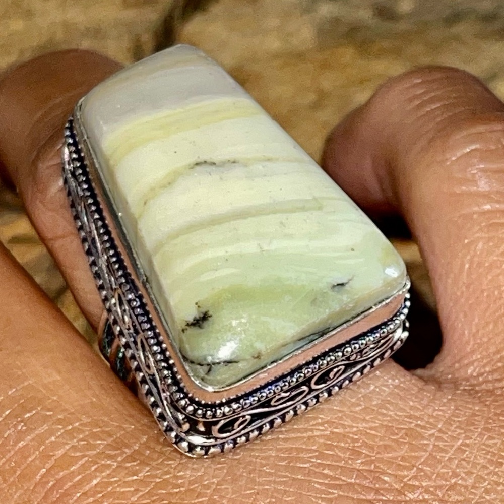 Gary Green Larsonite Ring Size 7